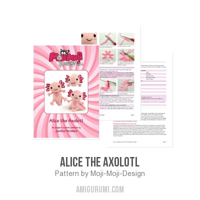 Alice the Axolotl Crochet pattern by Moji-Moji Design