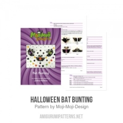 Halloween Bat Bunting amigurumi pattern by Janine Holmes at Moji-Moji Design