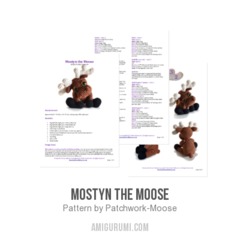 Mostyn the Moose amigurumi pattern by Patchwork Moose (Kate E Hancock)