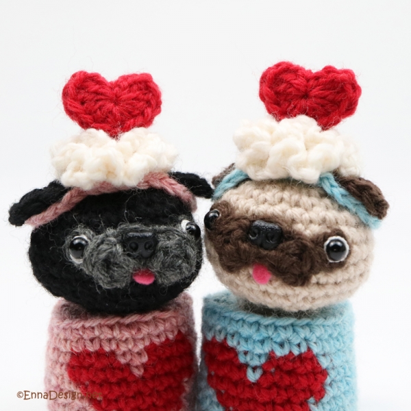 pug valentine plush