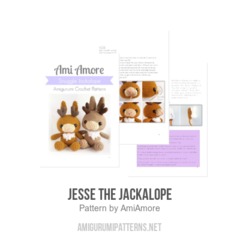 Jesse the Jackalope amigurumi pattern by AmiAmore
