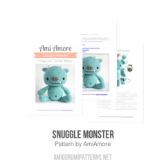 Snuggle Monster amigurumi pattern by AmiAmore