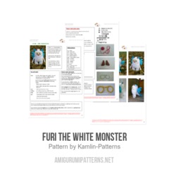 FURI the white monster amigurumi pattern by Kamlin Patterns