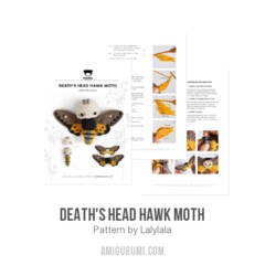 Death's Head Hawk Moth amigurumi pattern by Lalylala