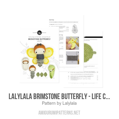 Crochet Kit Lalylala BRIMSTONE BUTTERFLY Amigurumi Diy Life Cycle