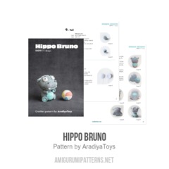 Hippo Bruno amigurumi pattern by AradiyaToys