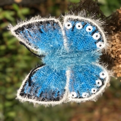 Chalkhill blue butterfly amigurumi by MieksCreaties