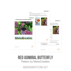 Red admiral butterfly amigurumi pattern by MieksCreaties