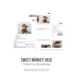Sweet Monkey Julie  amigurumi pattern by DioneDesign
