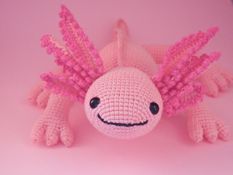 Crochet pattern Strawberry Axolotl PDF pattern Plush axolotl