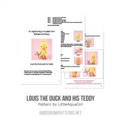Louis the Duck and his Teddy amigurumi pattern by LittleAquaGirl