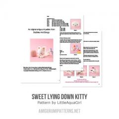 Sweet lying down kitty amigurumi pattern by LittleAquaGirl
