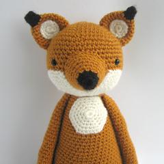 Tall fox with scarf amigurumi by Little Bear Crochet