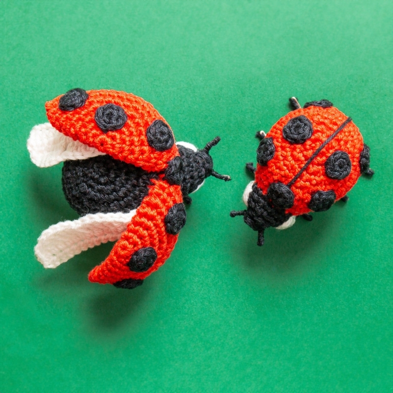 Ladybug closed and open wings Free amigurumi pattern