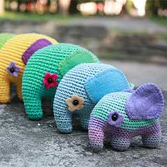 Colorful Elephant amigurumi pattern by Happyamigurumi