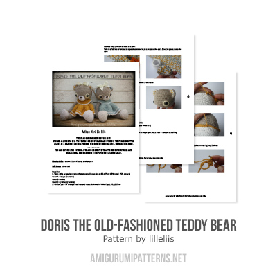 Doris the old-fashioned teddy bear amigurumi pattern - Amigurumi.com