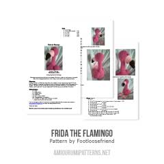 Frida the flamingo amigurumi pattern by Footloosefriend