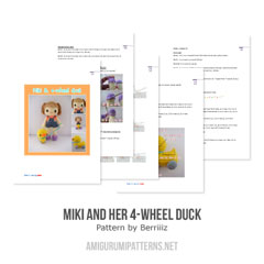 Miki and 4-wheel duck amigurumi pattern by Berriiiz