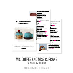 Mr. Coffee and Miss Cupcake amigurumi pattern by Pepika