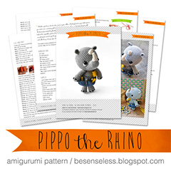 Pippo the Rhino plumber amigurumi pattern by airali design