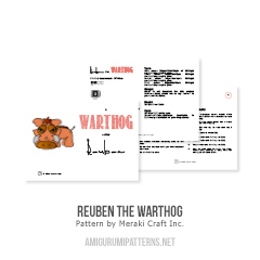 Reuben the Warthog amigurumi pattern by Meraki Craft Inc. 