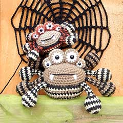Spencer the spider amigurumi pattern by Janine Holmes at Moji-Moji Design
