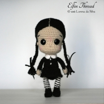 Wednesday Addams Chibi Doll amigurumi pattern - Amigurumi.com