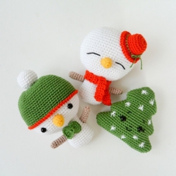 Snowman and Christmas Tree amigurumi pattern