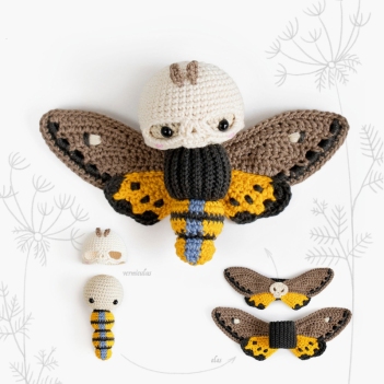 Death's Head Hawk Moth amigurumi pattern by Lalylala