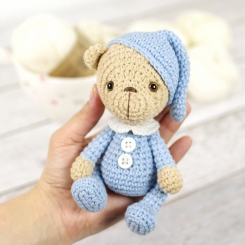 Small Teddy Bear in Pajamas amigurumi pattern - Amigurumi.com