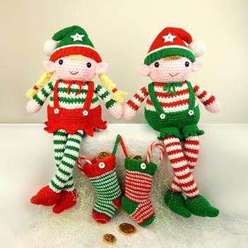 Evie and Elvis the Christmas elves amigurumi pattern - Amigurumi.com