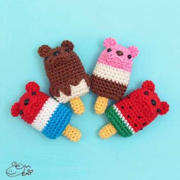 Ice popsicle bears amigurumi pattern by Emi Kanesada (Enna Design)