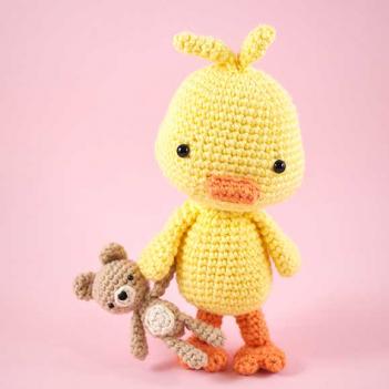 Louis the Duck and his Teddy amigurumi pattern by LittleAquaGirl