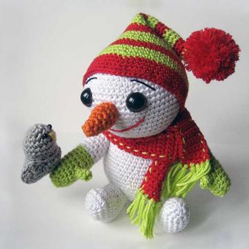 the snowman and the bird amigurumi pattern